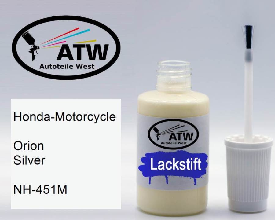 Honda-Motorcycle, Orion Silver, NH-451M: 20ml Lackstift, von ATW Autoteile West.